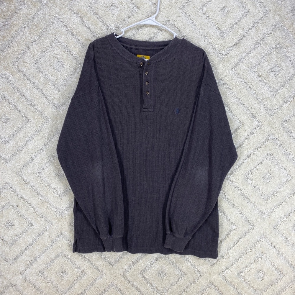 duck head long sleeve shirt dark gray mens size medium vintage